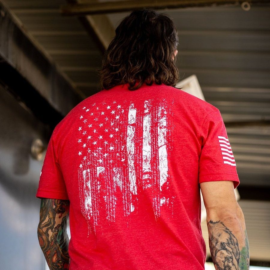 Grunt Style 1776 Flag T-Shirt - Red