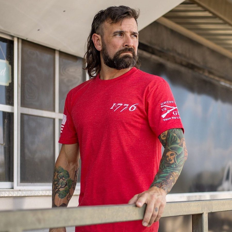 Grunt Style 1776 Flag T-Shirt - Red