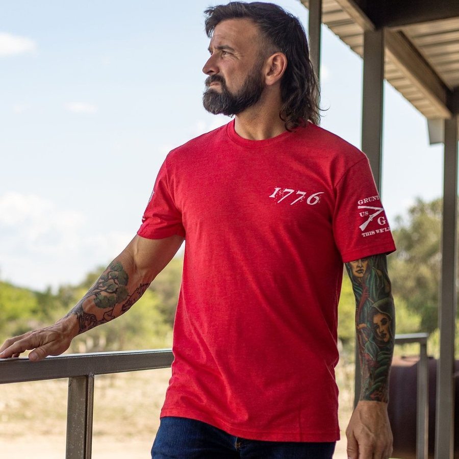 Grunt Style 1776 Flag T-Shirt - Red