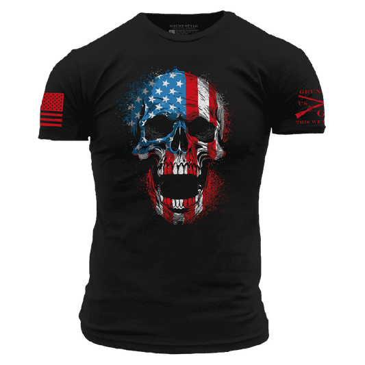 Grunt Style American Reaper Skull T-Shirt - Black