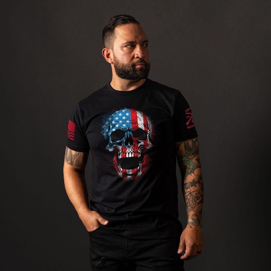 Grunt Style American Reaper Skull T-Shirt - Black