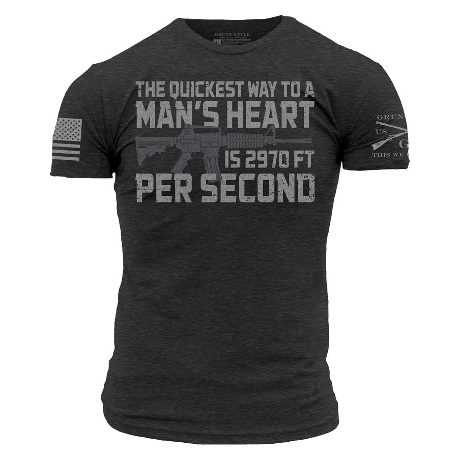 Grunt Style Way To A Heart T-Shirt - Charcoal