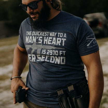 Grunt Style Way To A Heart T-Shirt - Charcoal