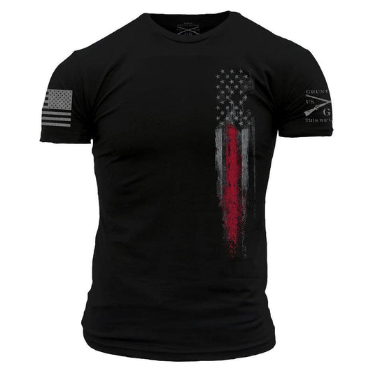 Grunt Style Thin Red Line Flag Shirts | Red Line Flag Graphic Tee